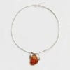 Cognac Amber Set In Sterling Silver Necklace