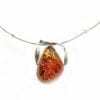 Cognac Amber Set In Sterling Silver Necklace - Image 2