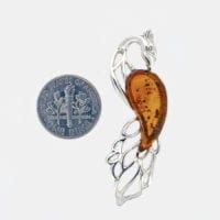 Cognac Amber Set In Sterling Silver Elegant Peacock Pendant