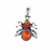 Cognac Amber Set In Sterling Silver Honeybee Pendant - Image 2