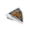 Triangular Green Amber Set In Sterling Silver Pendant - Image 2