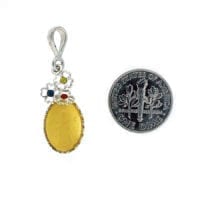 Butterscotch Amber Set In Sterling Silver and CZ Pendant