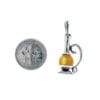 Butterscotch Amber Set In Sterling Silver Antique Lantern Pendant - Image 3