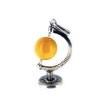 Butterscotch Amber Set In Sterling Silver Globe Pendant