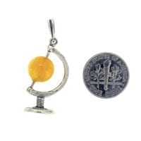 Butterscotch Amber Set In Sterling Silver Globe Pendant