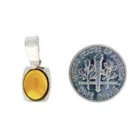 Oval Butterscotch Amber Set In Sterling Silver Pendant