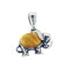 Butterscotch Amber Set In Sterling Silver Elephant Pendant - Image 2