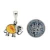 Butterscotch Amber Set In Sterling Silver Elephant Pendant - Image 3