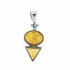 2-Stone Butterscotch Amber Set In Sterling Silver Pendant