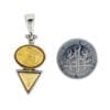 2-Stone Butterscotch Amber Set In Sterling Silver Pendant - Image 3