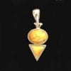 2-Stone Butterscotch Amber Set In Sterling Silver Pendant - Image 4