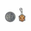 Cognac Amber Set In Sterling Silver Turtle Pendant - Image 2
