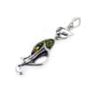 Green Amber Set In Sterling Silver Cat Pendant - Image 2