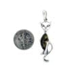 Green Amber Set In Sterling Silver Cat Pendant - Image 3