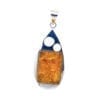 Hand-Crafted Cognac Amber Set In Sterling Silver Pendant