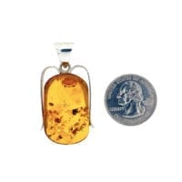 Hand-Crafted Cognac Amber Set In Sterling Silver Pendant