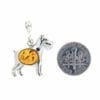 Cognac Amber Set In Sterling Silver Schnauzer Pendant - Image 2