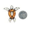 Special Hand-Crafted Cognac Amber Set In Oxidized Sterling Silver Sea Turtle Pendant - Image 3