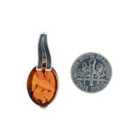 Fancy Flat Cut Cognac Amber Set In Sterling Silver Pendant