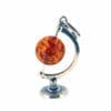 Cognac Amber Bead Set In Sterling Silver Globe Pendant