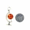 Cognac Amber Bead Set In Sterling Silver Globe Pendant - Image 3