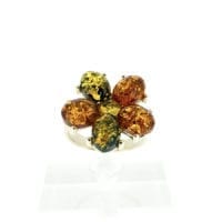 6-Stone Multi-Color Sterling Silver Ring