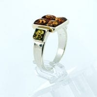 6-Stone Multi-Color Sterling Silver Ring