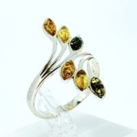 6-Stone Multi-Color Sterling Silver Ring