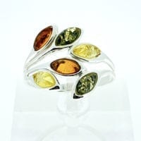 6-Stone Multi-Color Sterling Silver Ring