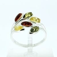 6-Stone Multi-Color Sterling Silver Ring