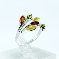 6-Stone Multi-Color Sterling Silver Ring