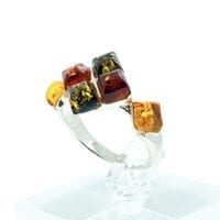 6-Stone Multi-Color Sterling Silver Ring