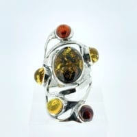 6-Stone Multi-Color Sterling Silver Ring
