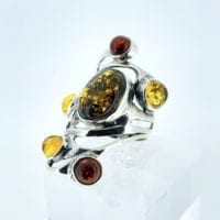 6-Stone Multi-Color Sterling Silver Ring