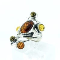 6-Stone Multi-Color Sterling Silver Ring