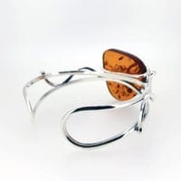 Cognac Amber Open Bangle Bracelet