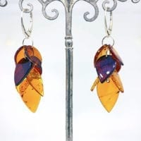 14-piece Multi-color Amber Dangling Earrings