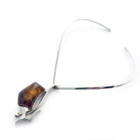 One Of A Kind Cognac Amber V-Necklace