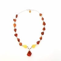17-Stone Cognac and Citrine Amber Necklace