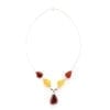 5-Stone Cognac, Cherry and Citrine Amber Necklace