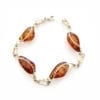 4 Hand-crafted Cognac Amber Handmade Sterling Silver Link Bracelet - Image 2