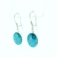 Genuine Turquoise Simple Contemporary Design Dangling Earrings