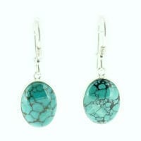 Genuine Turquoise Simple Contemporary Design Dangling Earrings