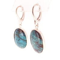 Genuine Turquoise Simple Contemporary Design Dangling Earrings