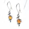 Oval Shape Cognac amber Dangling Parrot Earrings - Image 2