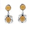 Cognac & Butterscotch Amber Set In Sterling Silver Dangling Earrings - Image 3