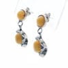 Cognac & Butterscotch Amber Set In Sterling Silver Dangling Earrings - Image 4