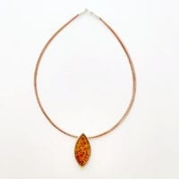 Hand-Crafted Marquise Shape Cognac Amber Necklace