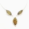 3-Stone Green Amber In Sterling Silver Necklace - Image 2