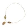 3-Stone Green Amber In Sterling Silver Necklace - Image 3